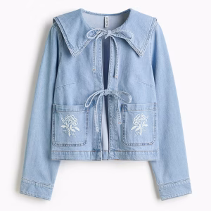 Tie-Front Denim Jacket