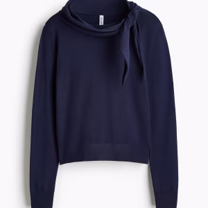 Sweater with Scarf Collar