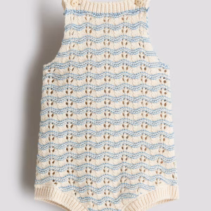 Pointelle-Knit Romper Suit