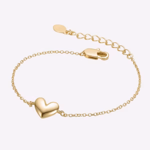 Guili Minimalist Heart Charm Extended Chain Bracelet