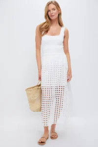 Tuckernuck White Cotton Eyelet Eve Skirt