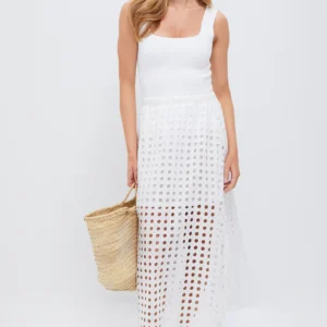 Tuckernuck White Cotton Eyelet Eve Skirt