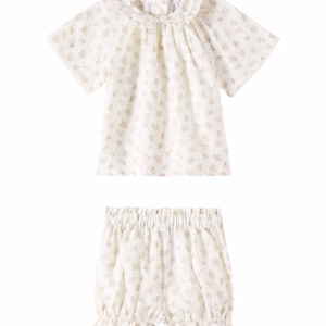 C'era Una Volta Baby Vienna ramie dress and bloomers set