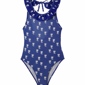 Bonton Nudist Flower printed ruffled swimsuit