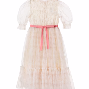 C'era Una Volta Valentina floral shirred tulle dress