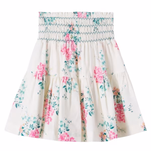 C'era Una Volta Floral shirred cotton skirt