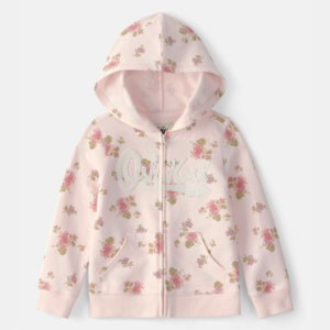 OshKosh B'gosh Toddler Girl Floral OshKosh Logo Zip-Up Hoodie - Pink