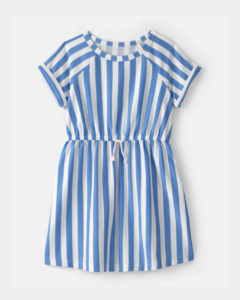 Carter's Girls Striped French Terry Dress - Blue/Ivory