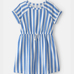 Carter's Girls Striped French Terry Dress - Blue/Ivory