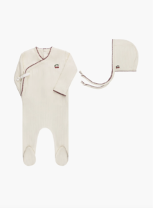 Aurora Classics Embroidered Cherry Collection - Footie + Bonnet Ely's & Co.