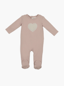 Heart Appliqué Footie Manière Baby