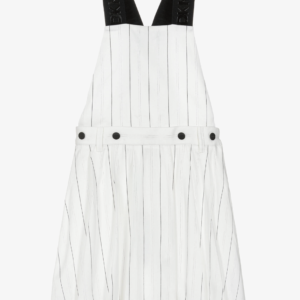 DKNY Girls Ivory Pinstripe 2 in 1 Pinafore Dress