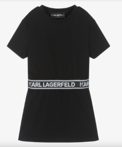 KARL LAGERFELD KIDS Girls Black Cotton Jersey T-Shirt Dress