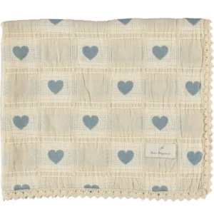 Bebe Organic Heart Blanket, Heart Blue Patchwork
