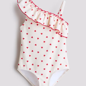 Flounced One-Shoulder Swimsuit