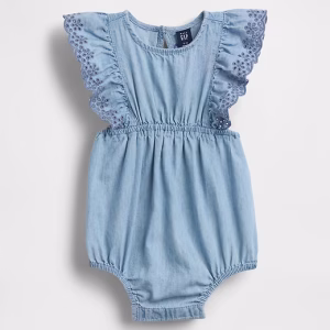 Baby Eyelet Denim One-Piece