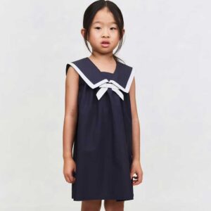 Cotton Sailor Dress Navy blue