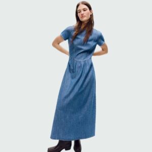 Denim Maxi Dress Denim blue