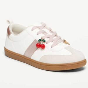 Faux-Suede Lace-Up Charm Sneakers for Girls
