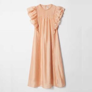 Frill Midi Dress Peach