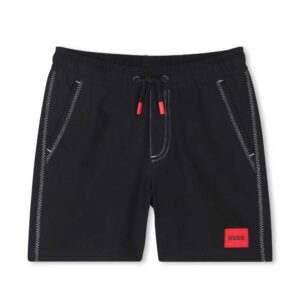 HUGO KIDS logo-patch swim shorts