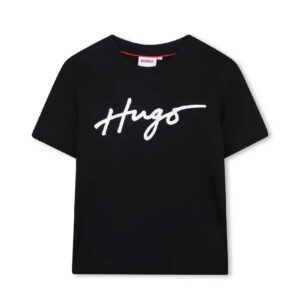HUGO KIDS logo-print T-shirt Black