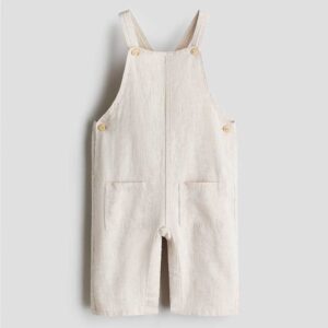Light beige Linen Overalls