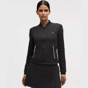 Lightweight UV-Protective Golf Jacket Black/White