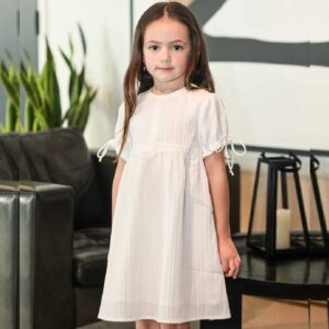 Manière Kids' Puff Sleeve Cotton Blend Dress