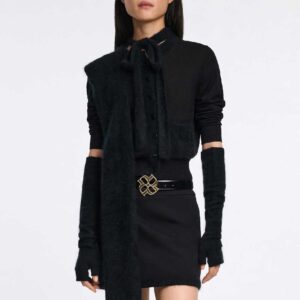 MERINO ROMANCE cardigan pure black