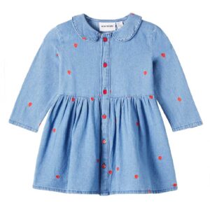 Mini Rodini Embroidered denim shirt dress