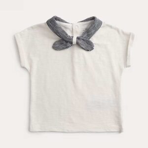 M&S Pure Cotton Tie Neck T-Shirt (0 Mths-3 Yrs)