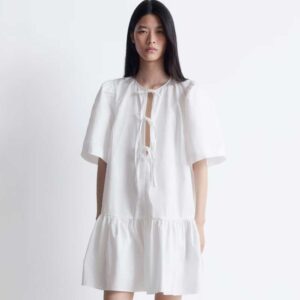 Peplum Mini Dress White