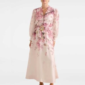 Peyton Belted Long Sleeve Button Front Maxi Dress