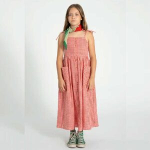 Piupiuchick Gingham Organic Cotton Maxi Dress | Red From