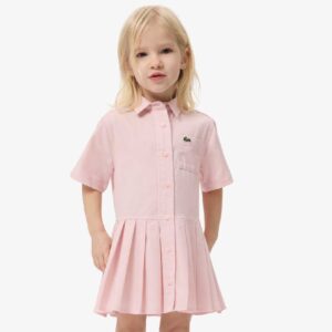 Poplin Pleat Skirt Shirt Dress