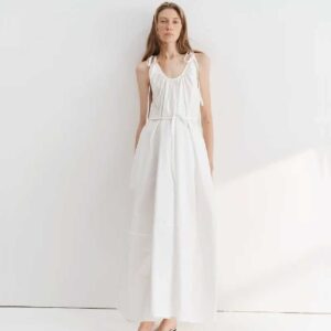 Ruthese White Tie-Strap Maxi Dress