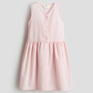 Sleeveless Seersucker Dress Light pink