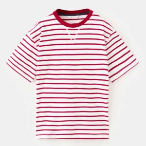 Striped cotton T-shirt Red