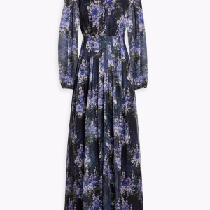 MIKAEL AGHAL Pleated floral-print chiffon maxi dress