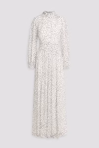 MIKAEL AGHAL Pleated polka-dot georgette maxi dress