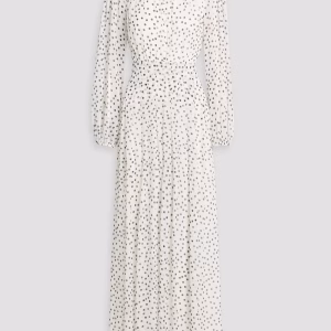 MIKAEL AGHAL Pleated polka-dot georgette maxi dress