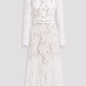 SELF-PORTRAIT Embellished layered corded lace midi dress
