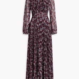 MIKAEL AGHAL Pleated floral-print georgette maxi dress