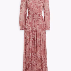 MIKAEL AGHAL Pleated floral-print georgette maxi dress