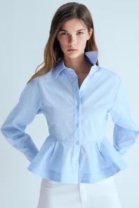 Poplin Peplum Shirt