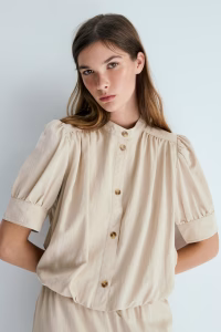 Bubble-Hem Twill Shorts