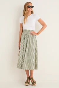 Tuckernuck Jardin Stripe Cotton Poplin Niki Circle Skirt