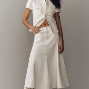 Scotch & Soda Cotton Denim Maxi Skirt