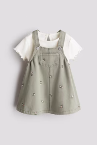 2-Piece Overall Dress and Top Set